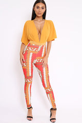 Mustard Plunge Bodysuit - Florence