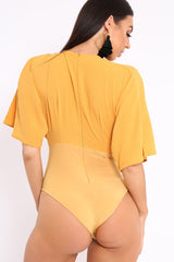 Mustard Plunge Bodysuit - Florence