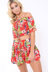 Red Tropical Print Top - Florence