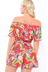 Red Tropical Print Top - Florence