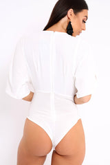 White Plunge Bodysuit - Florence