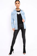 Light Denim Distressed Jacket - Florrie