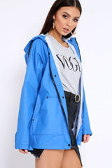 Royal Blue Hooded Rain Jacket - Fox