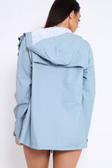 Light Blue Hooded Rain Jacket - Fox