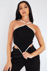 Black Ring Detail Bandana Crop Top - Brooklyn