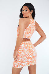 Orange Zebra Print Cut Out Mini Dress - Kerry