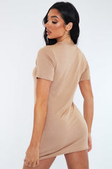 Stone Oversized Jersey T-Shirt Dress - Carly