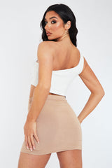 Stone Jersey Bodycon Mini Skirt - Capri