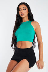 Green Jersey Racerback Crop Top - Bailey