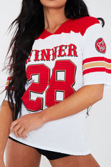 Red Winner Logo Varsity T-Shirt - Kimia