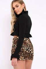 Black Ruffle Hem Crop Top - Frankie