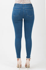Mid Blue Embroidered Denim Jeans - Franki