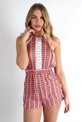 Freya Pink Stripe Playsuit