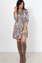 Fiji Paisley Print Shirt Dress