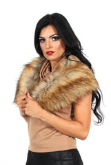 Fiona Camel Faux Fur Collar
