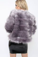 Charcoal Faux Fur Jacket - Amaria
