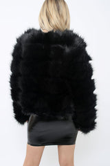 Black Faux Fur Jacket - Amaria