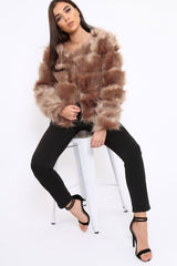Camel Faux Fur Jacket - Amaria