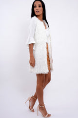 White Soft Shaggy Gilet - Niamh