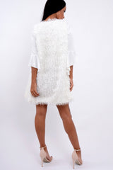 White Soft Shaggy Gilet - Niamh