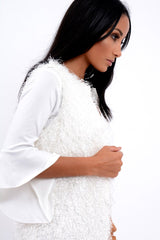 White Soft Shaggy Gilet - Niamh