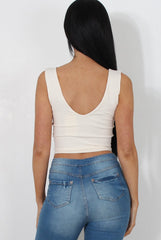 Raina White Cut Out Crop Top