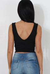 Raina Black Cut Out Crop Top
