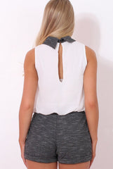 Elizabeth Grey Bow Tie Playsuit