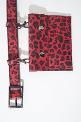 Red Leopard PU Envelope Bum Bag - Gabriana