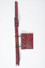 Red Leopard PU Envelope Bum Bag - Gabriana