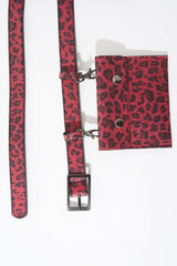 Red Leopard PU Envelope Bum Bag - Gabriana