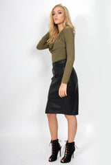 Gabriella Khaki Cowl Neck Bodysuit