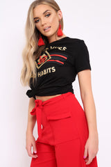 Black Good Vibes and Bad Habits Slogan T-shirt - Maya