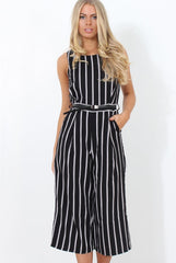 Gemma Black Striped Jumpsuit