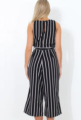 Gemma Black Striped Jumpsuit