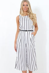 Gemma White Striped Jumpsuit