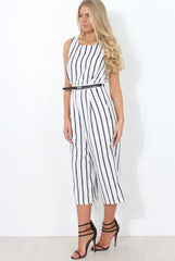 Gemma White Striped Jumpsuit