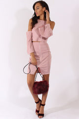 Pink Cold Shoulder Top & Skirt Co-ord - Genesis