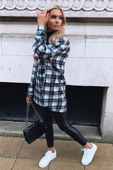 Black Checked Pocket Front Shirt - Haily