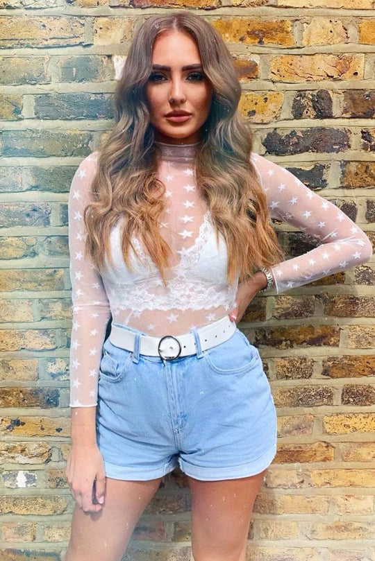 White Lace Plunge Cup Detail Bralet - Felicity