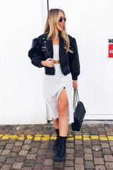 White Polka Midi Skirt and Crop Top Co-ord - Viktoriya