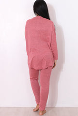 Gerlie Mauve V Neck Loungewear Set