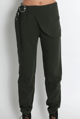 Jeannette Khaki Cigarette Trousers