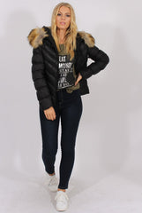 Khaki Short Sleeved Slogan Top - Gillian