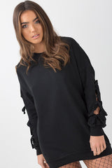 Black Tie Sleeve Detail Jumper Dress - Gina