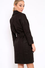 Black Long Duster Coat - Nina