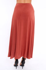 Rust Side Split Maxi Skirt - Gina