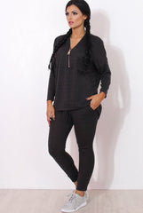 Gerlie Dark Grey V Neck Loungewear