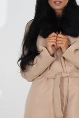 Gisa Tan Fur Waterfall Jacket