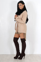 Gisa Tan Fur Waterfall Jacket